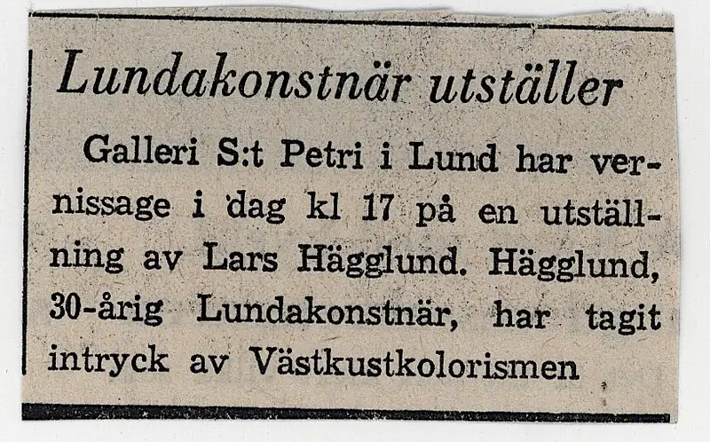 28.01 - 16.02.1972 LARS HÄGGLUND — Sheet 1